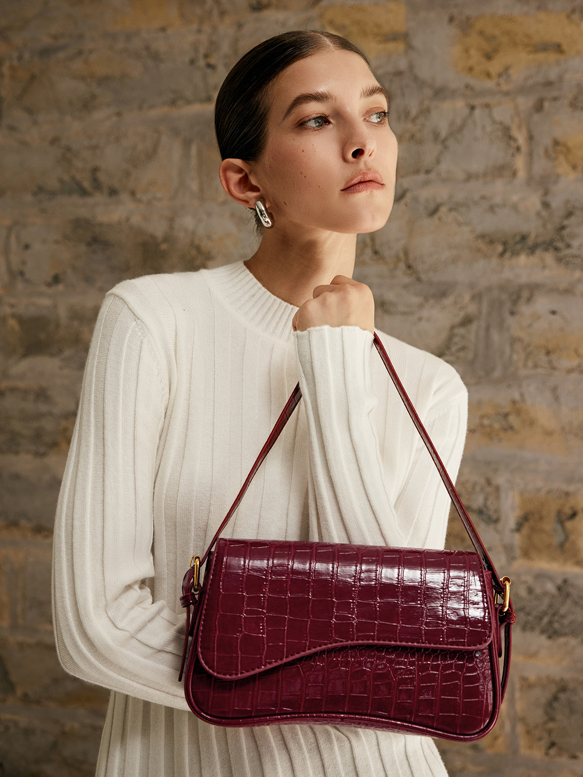 Max | Checkered Kleine Armpit Bag mit Schnalle