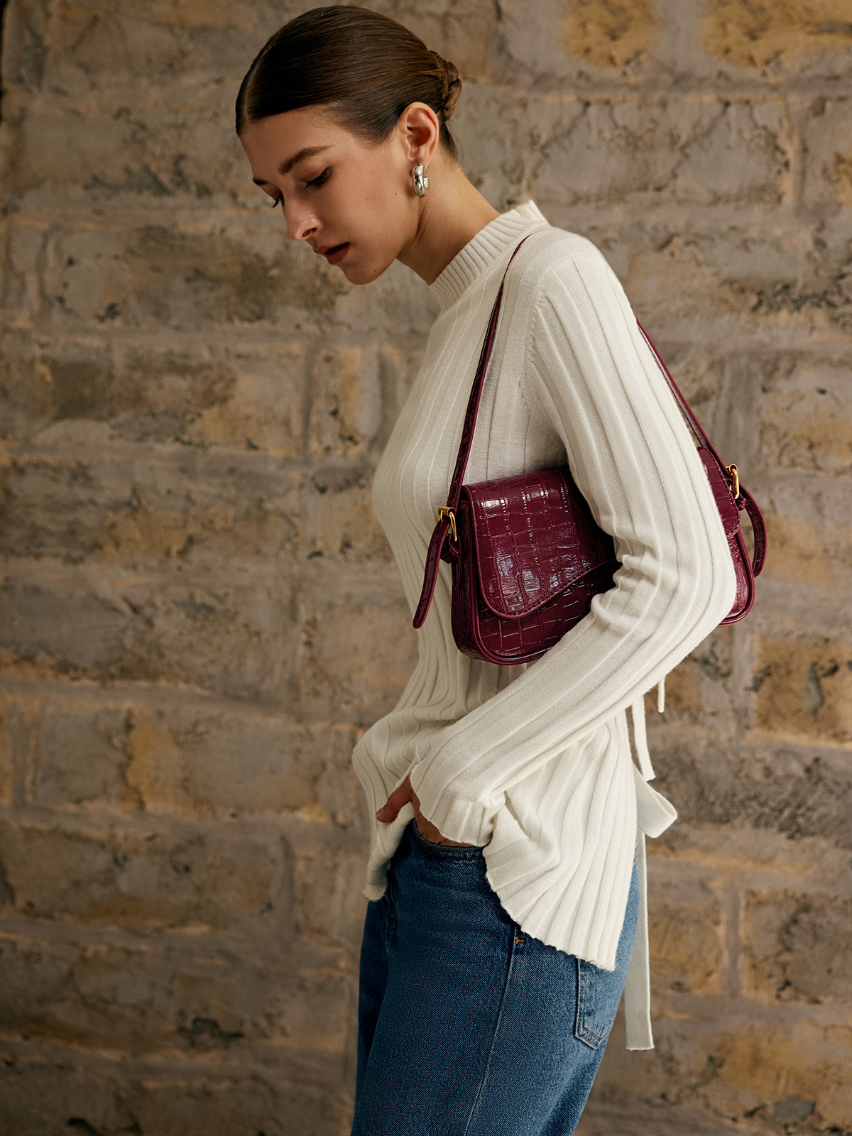 Max | Checkered Kleine Armpit Bag mit Schnalle