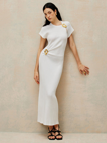 Mia | Elegantes Kleid mit metallischer Dekoration