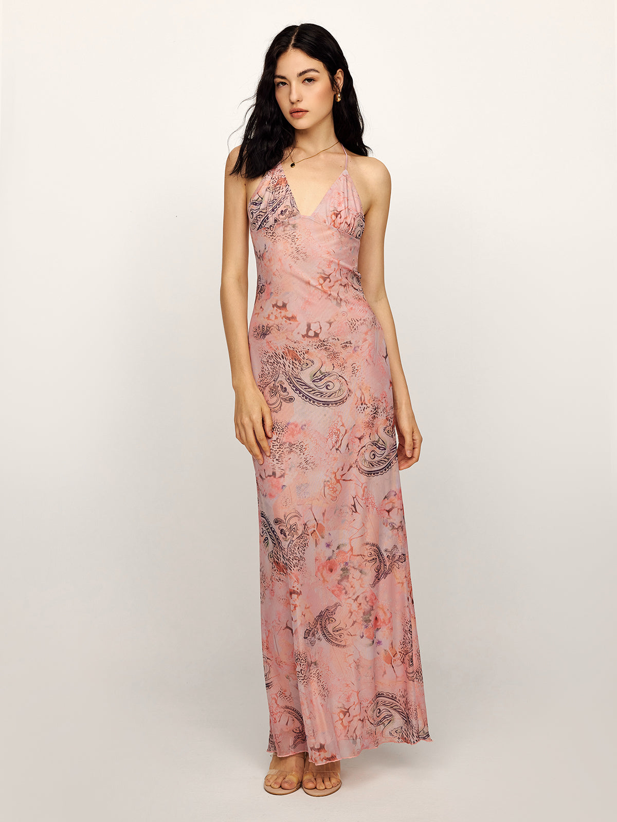 Carla | Elegantes rückenfreies Mesh-Cami-Kleid