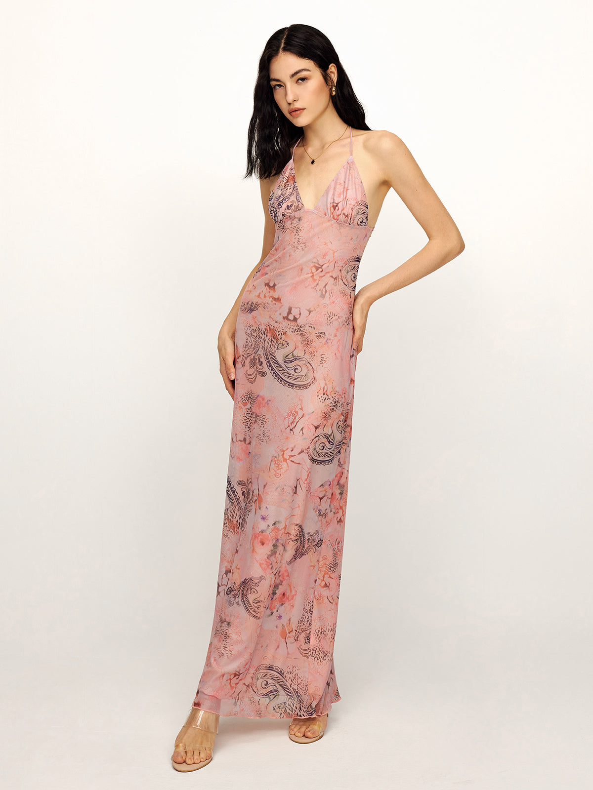 Carla | Elegantes rückenfreies Mesh-Cami-Kleid