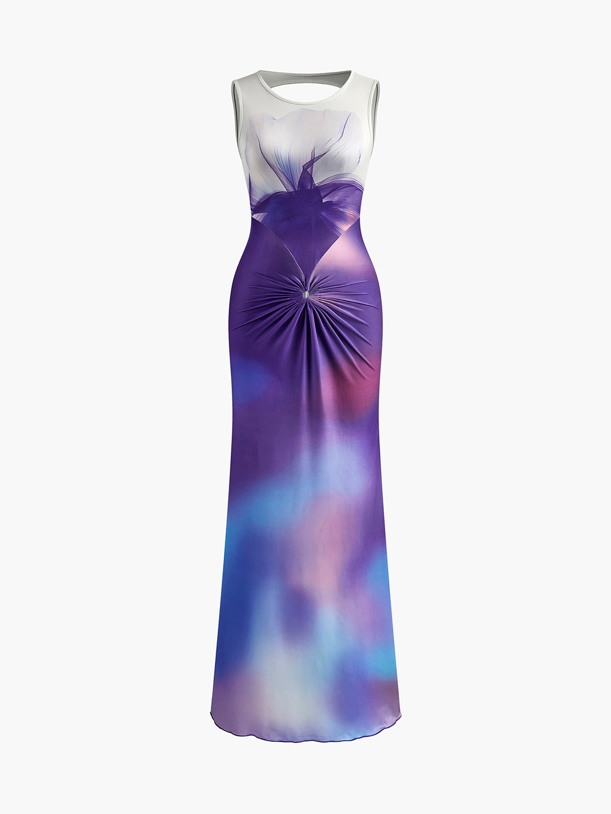 Laura | Knopfbedrucktes Gradient-Maxikleid