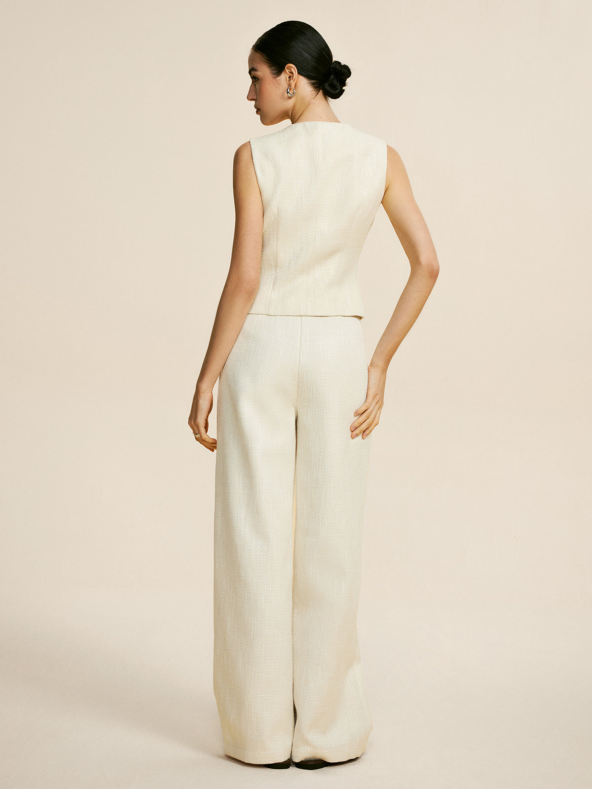 Clara | Eleganter Tweed Hosenanzug ohne Ärmel