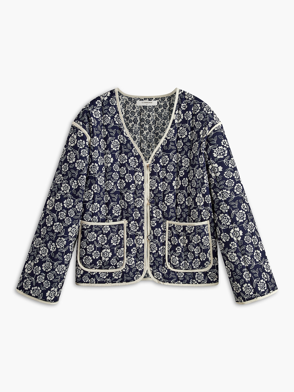 Clara | Floraler Wintermantel mit Taschen