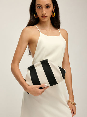 Clara | Zweifarbige Streifen Clutch Tasche