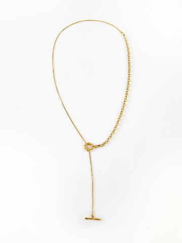 Emilia | Goldene Lariat Y-Halskette