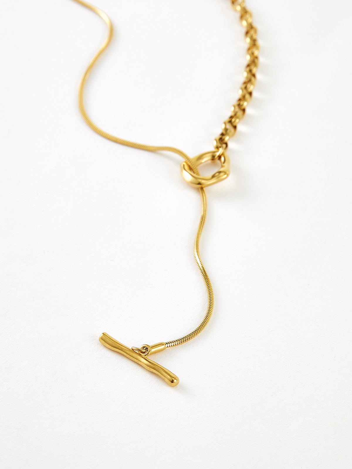 Emilia | Goldene Lariat Y-Halskette