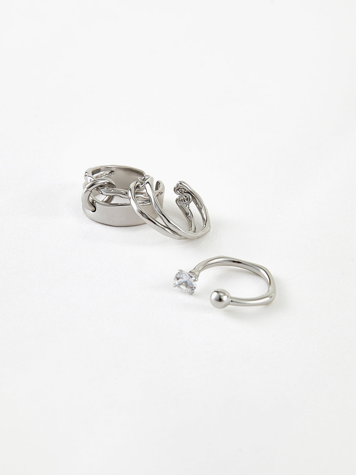 Clara | 3-teiliges Offenes Hoop-Ringe Set