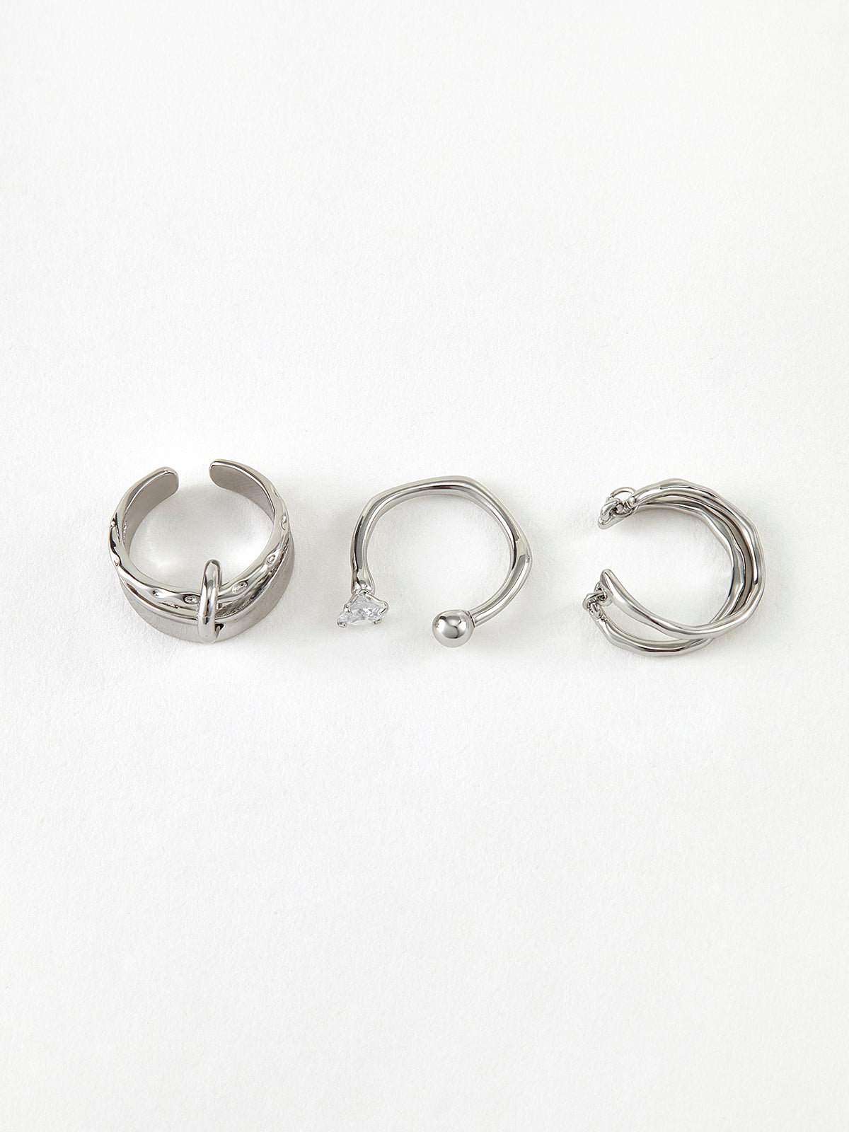 Clara | 3-teiliges Offenes Hoop-Ringe Set