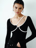 Clara | Asymmetrische Bluse mit Kontrastpaspel