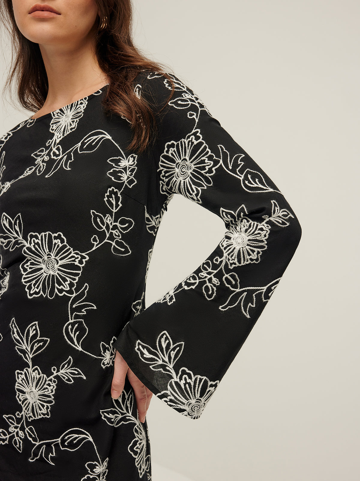 Clara | Vintage Baumwoll-Jacquard Kleid