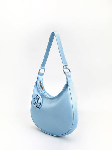 Clara | 3D Blumen Reißverschluss Halbmond Tasche