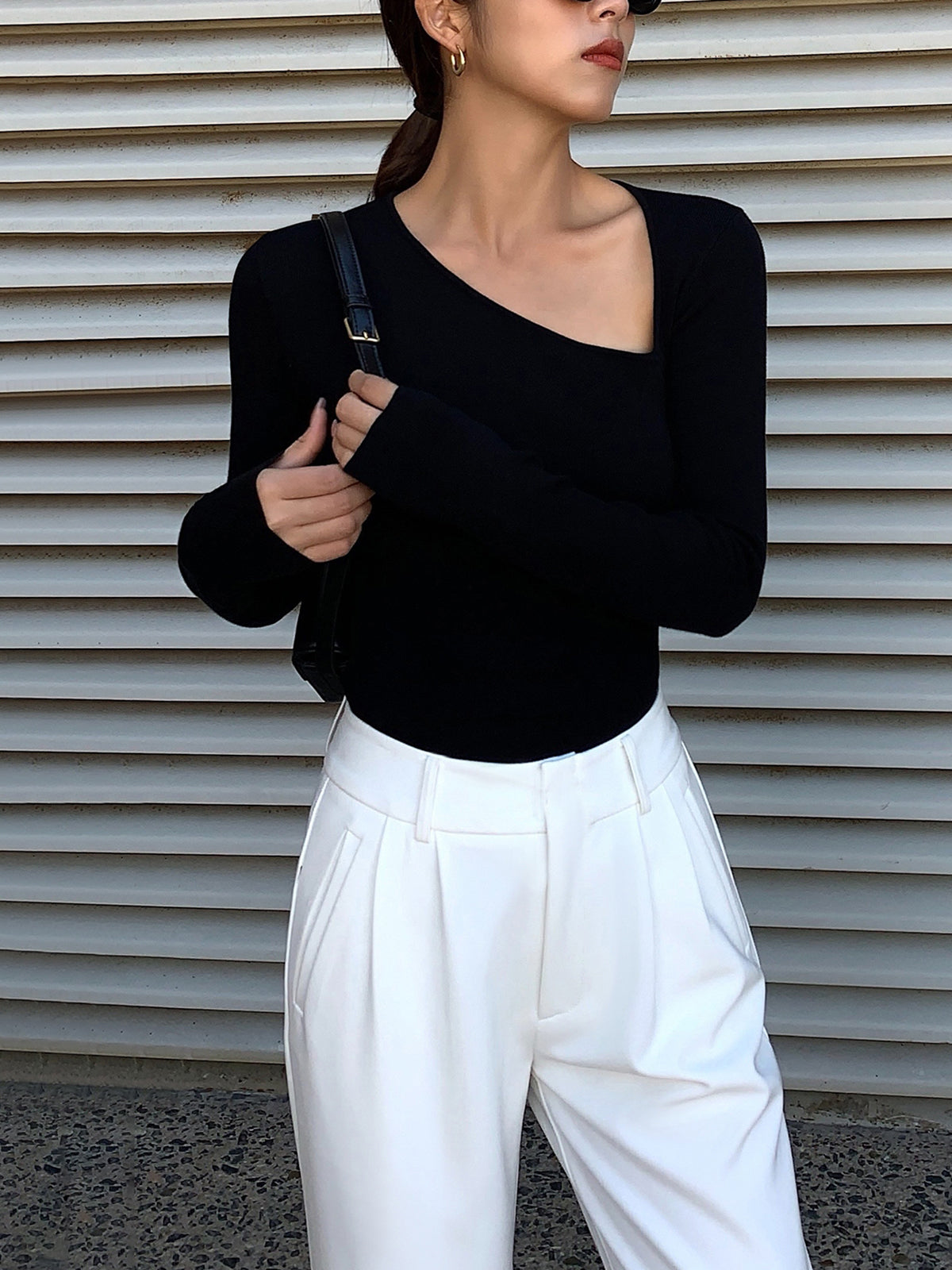 Emma | Asymmetrisches Longsleeve T-Shirt