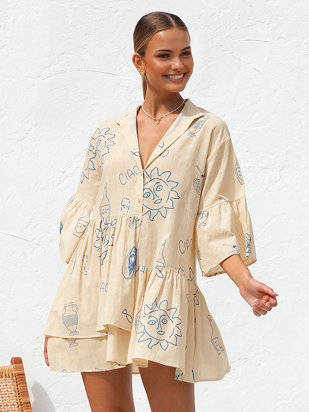 Luisa | Oversized Sommerkleid mit Sonnenprint