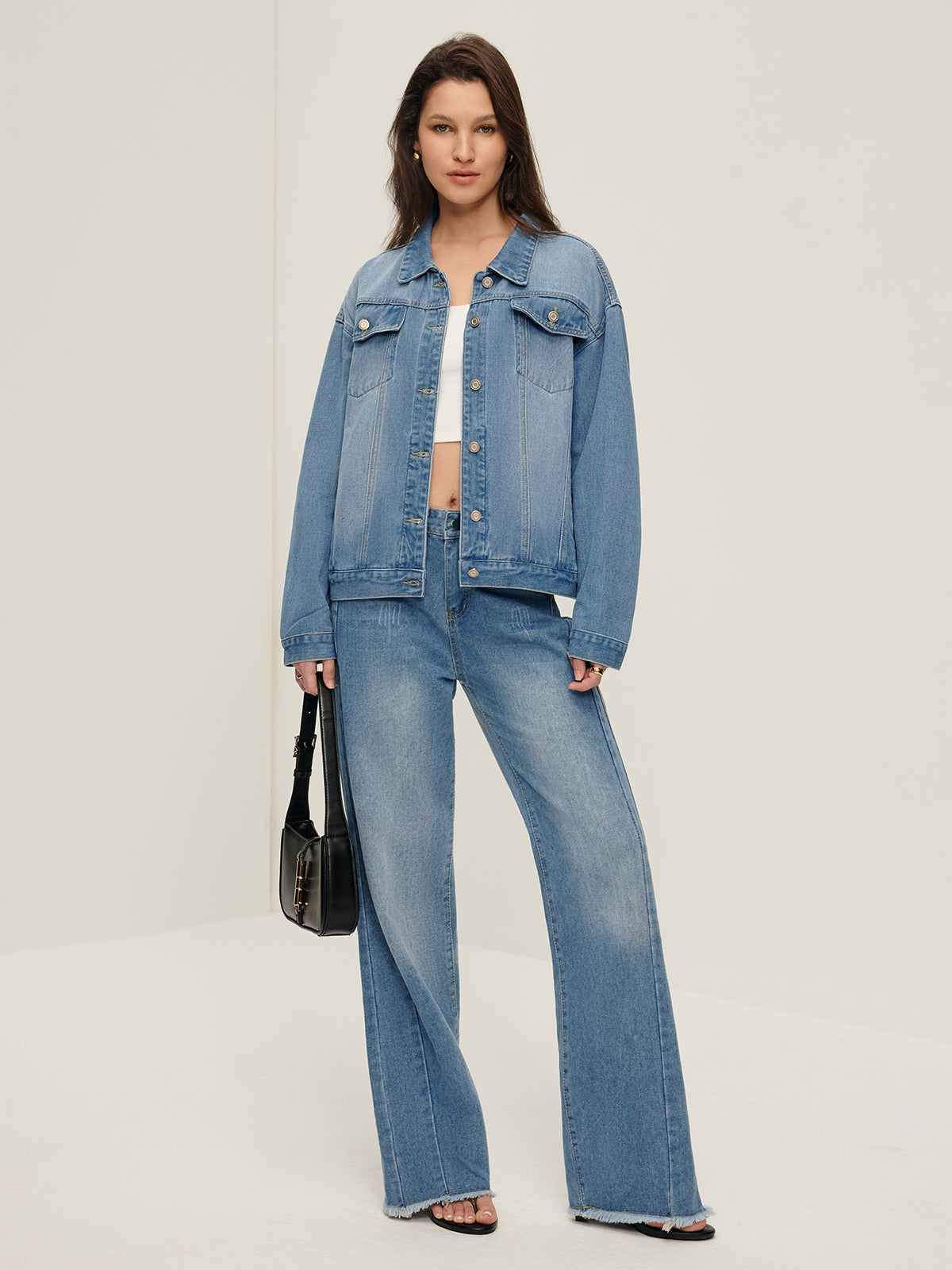 Leona | Jeansjacke mit Klappentaschen