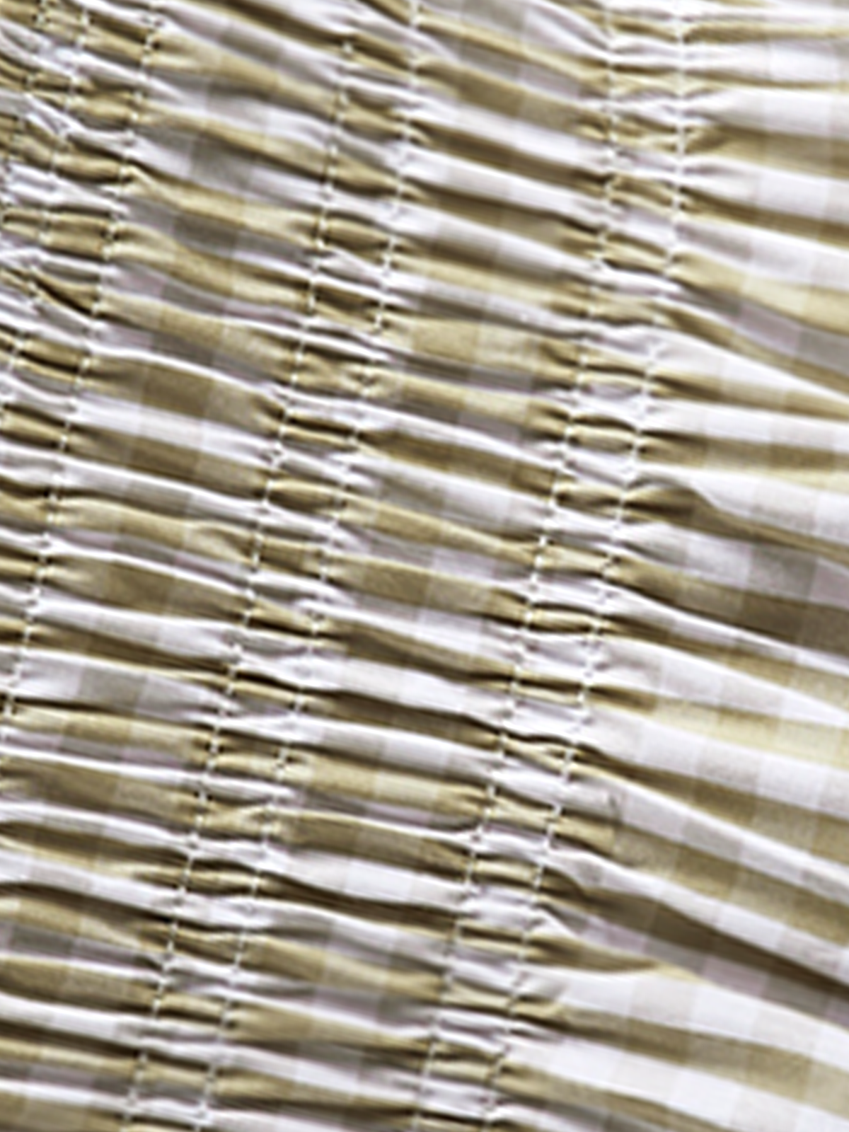 Clara | Puff Shirred Plaid Oberteil