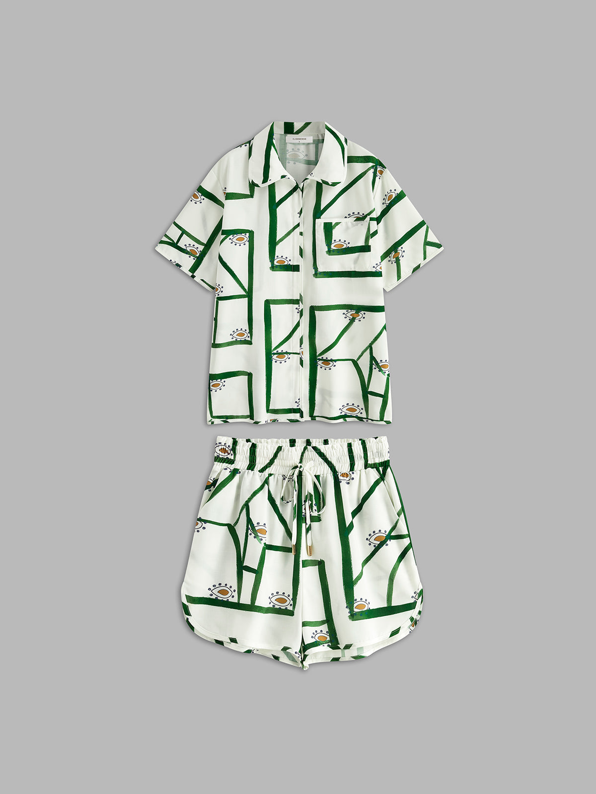 Leonie | Bedrucktes Shorts Set mit Kordelzug