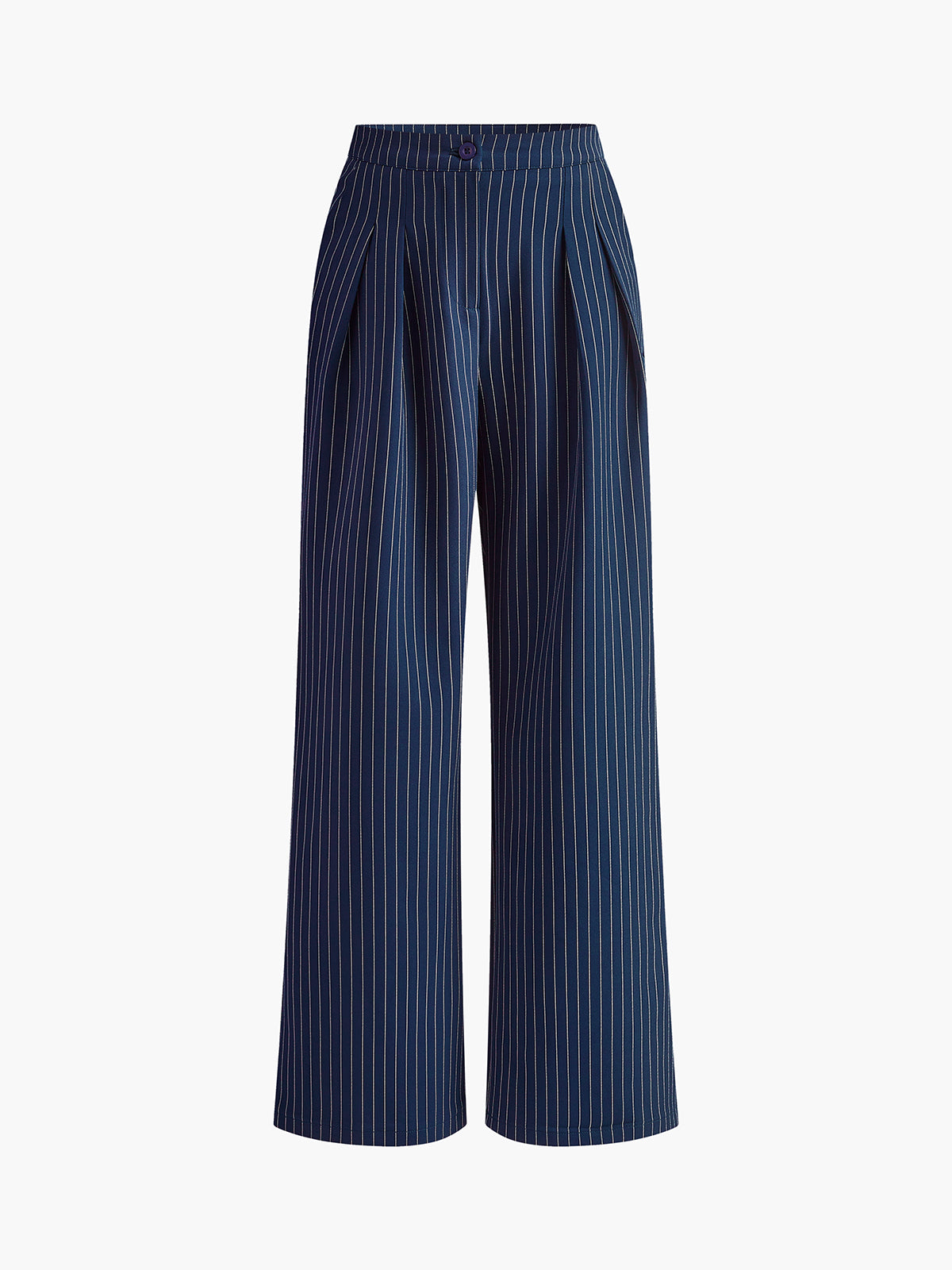 Emilia | Elegante Nadelstreifen-Faltenhose mit weitem Bein