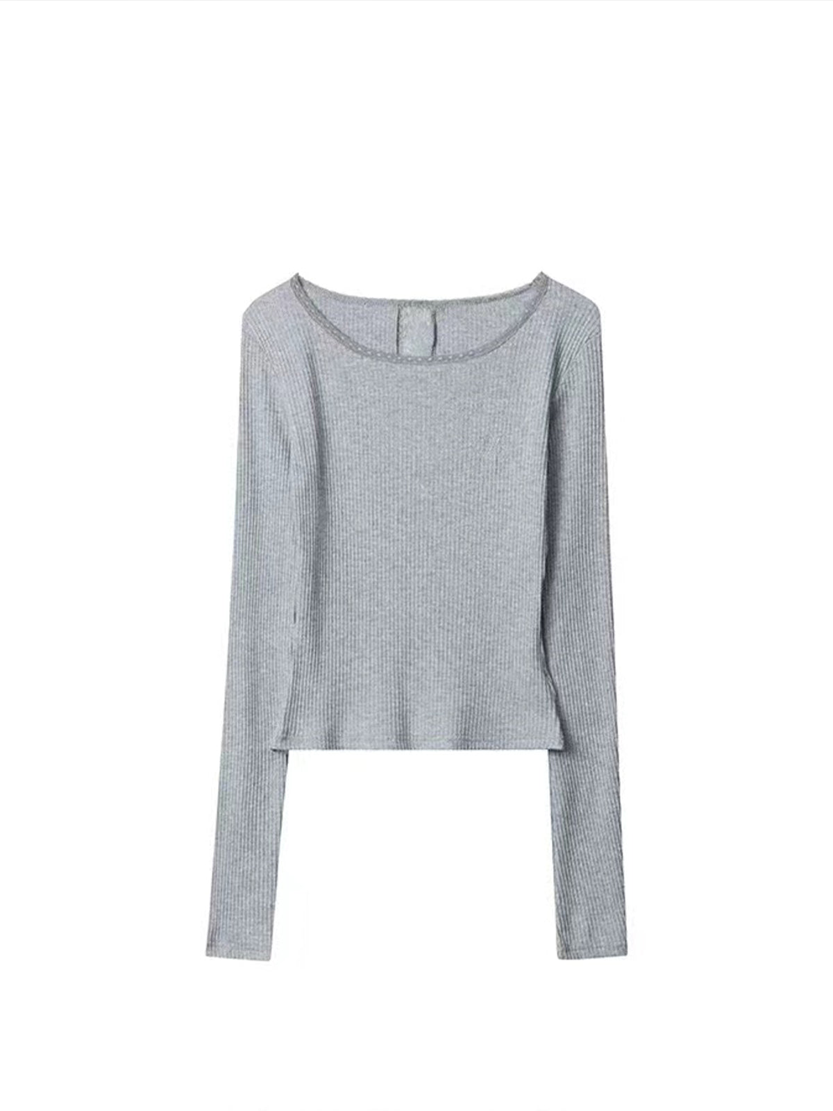 Clara | Elegante, gerippte Bluse mit Spitze