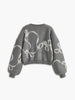 Lässiger Akzent | Bedruckter Schleife Lose Pullover