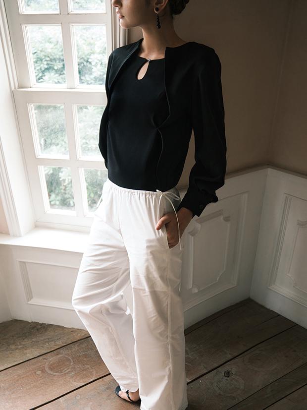 Anna | Knopf-Ausschnitt 2 in 1 Bluse