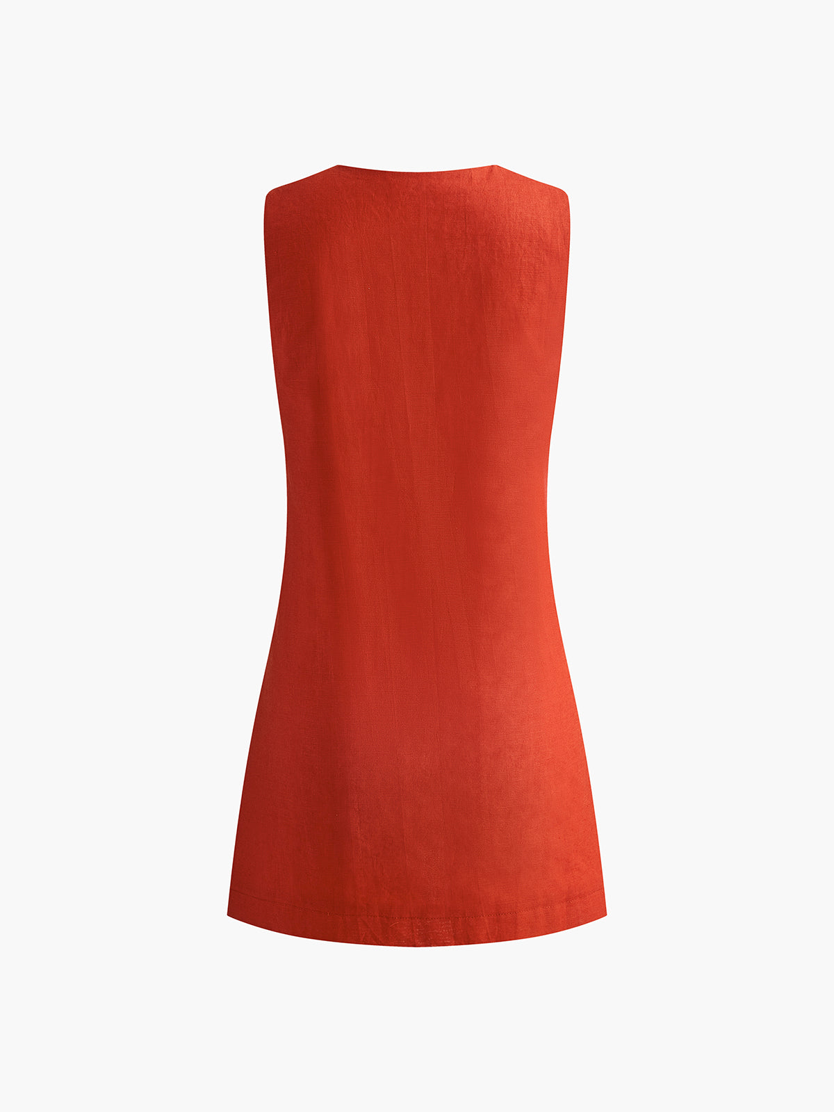 Lena | Kurzes V-Ausschnitt Kleid aus Baumwolle und Leinen