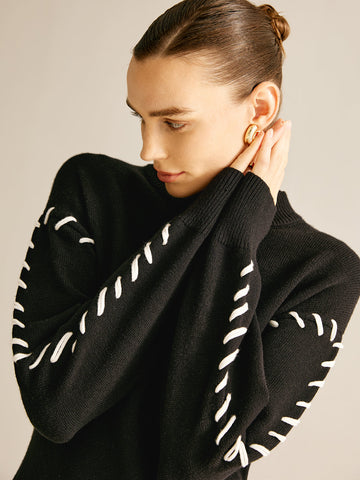 Lea | Stilvolles Kurzkleid mit Kontrastbesatz