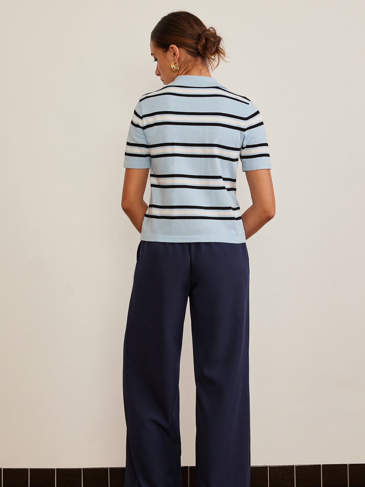 Clara | Gestreiftes Stricktop mit Revers