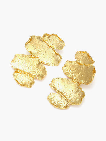 Irina | Unregelmäßige Goldene Blätter-Ohrhänger