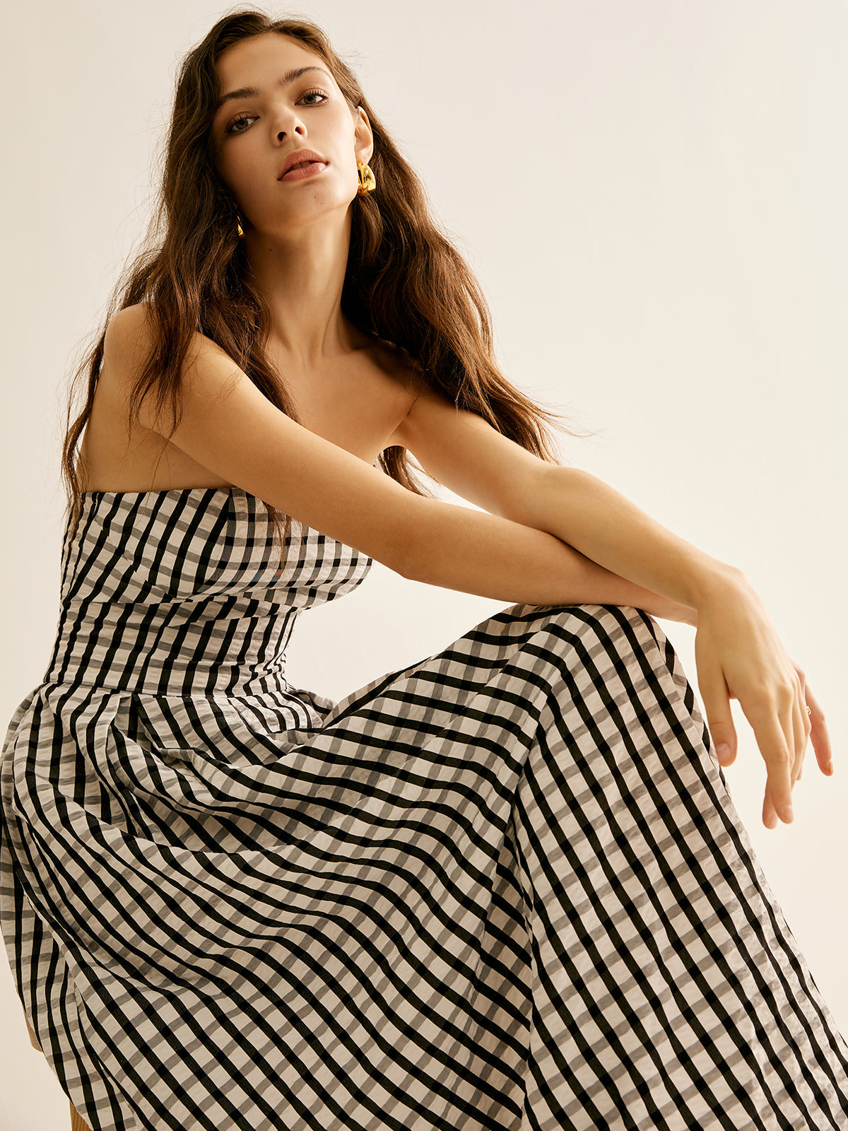 Clara | Plaid Tube Maxikleid