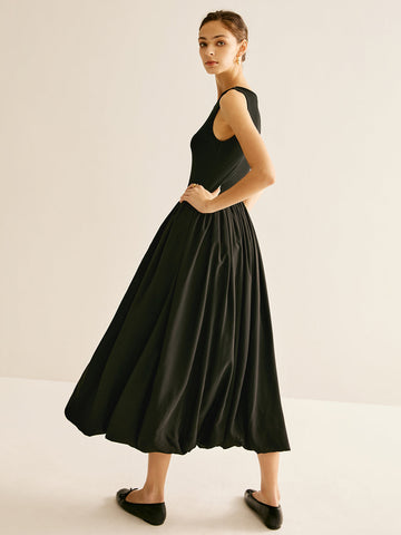 Lisa | Panel-gefaltetes Jersey Tankkleid