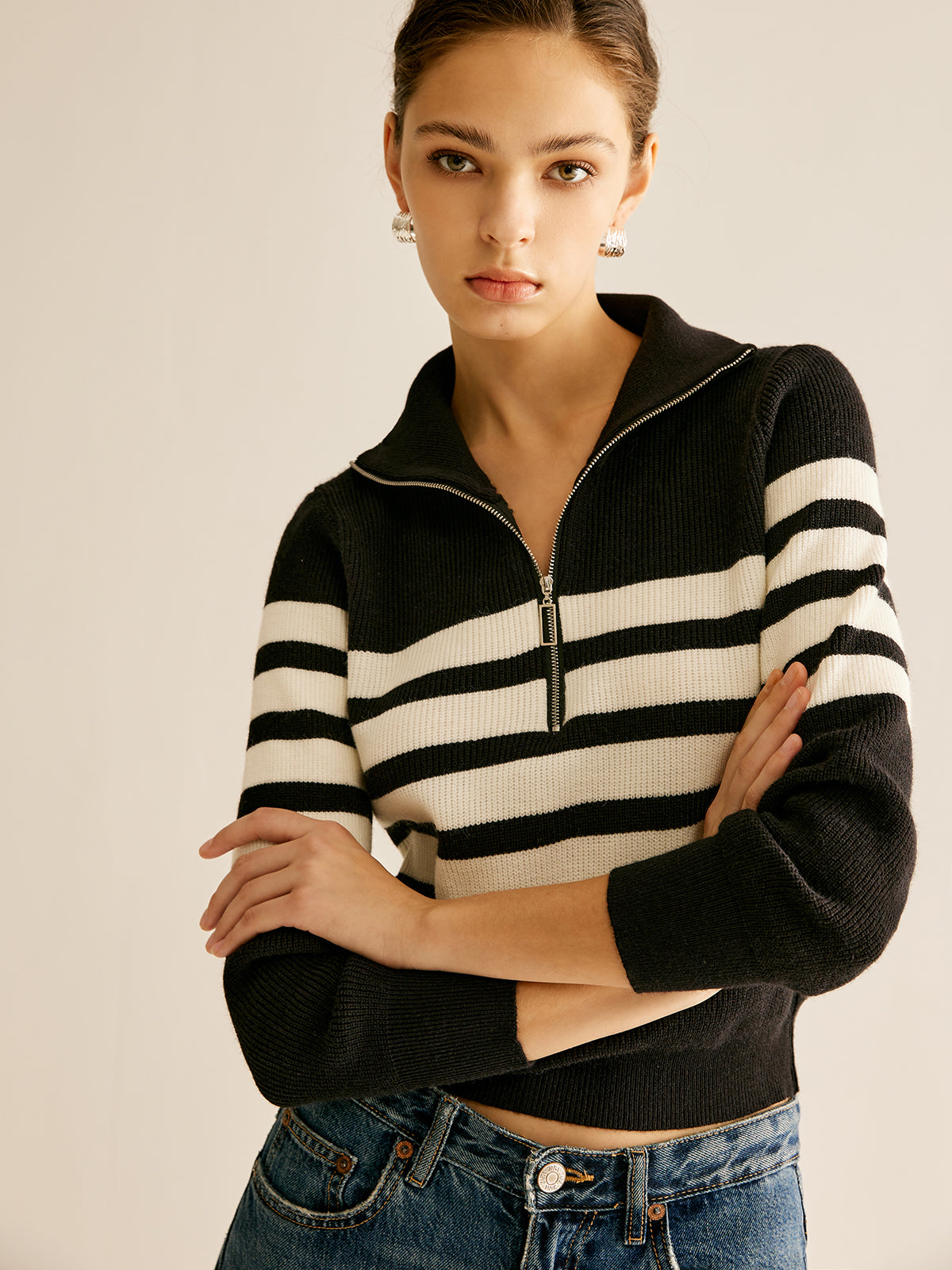 Jonas | Modisches Stricktop mit Reißverschluss