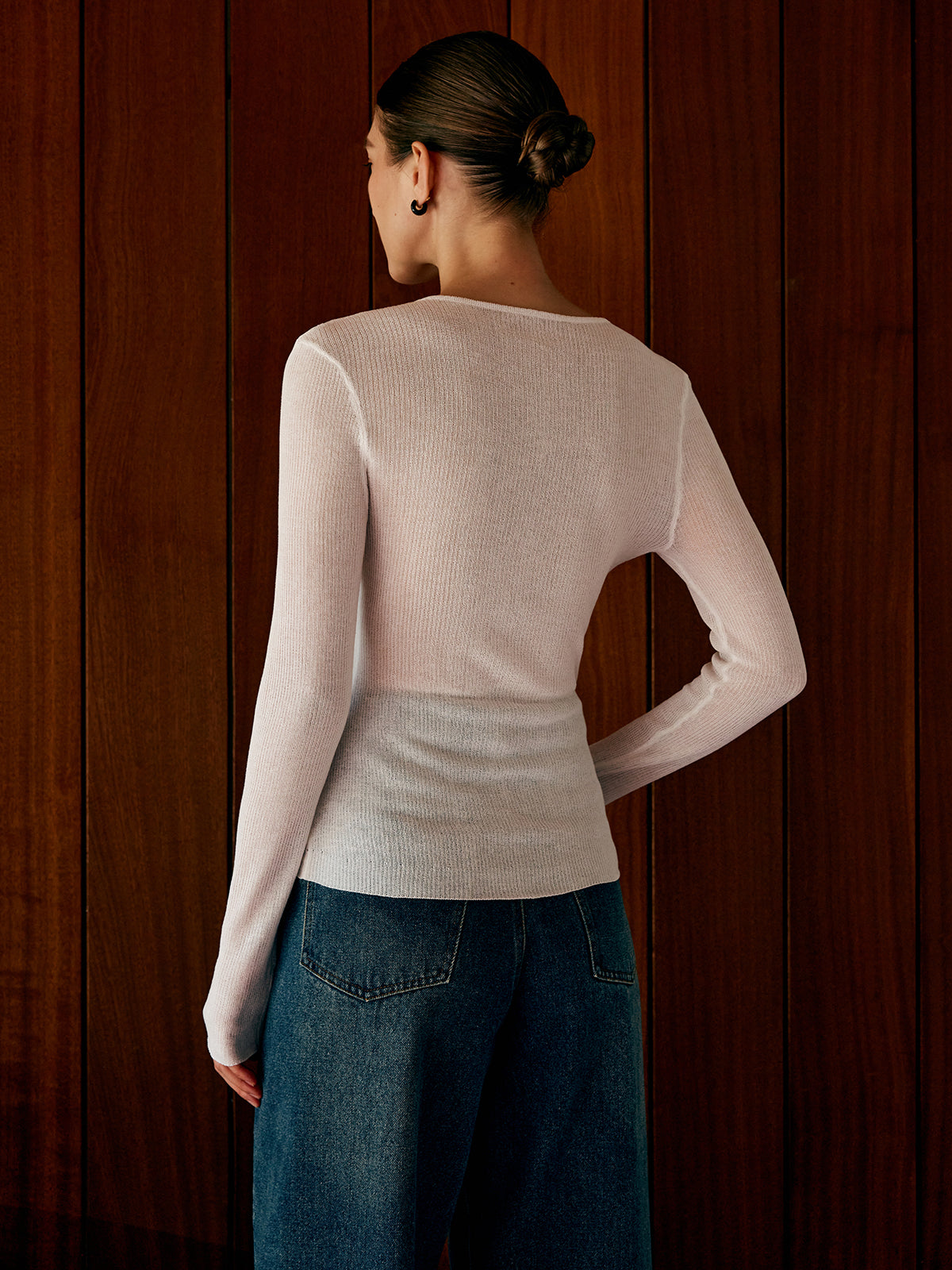 Leni | Knöpfbares, dünnes Stricktop