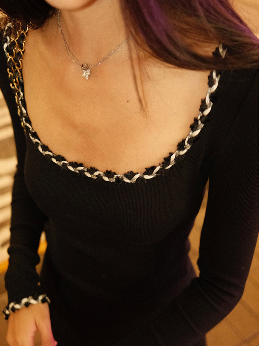 Felix | Elegantes T-Shirt mit Kontrastbindung