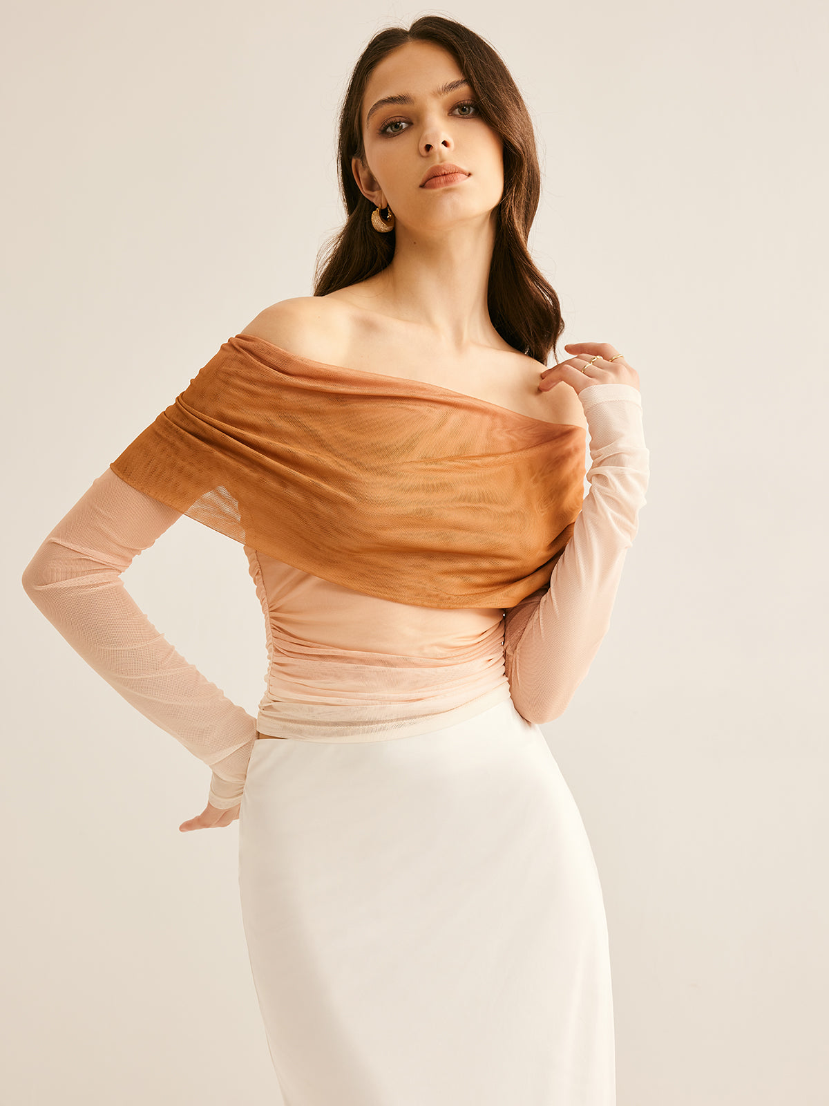 Laura | Off-Shoulder Bluse mit Farbverlauf