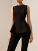 Clara | Ärmellose Piping Slim Bluse