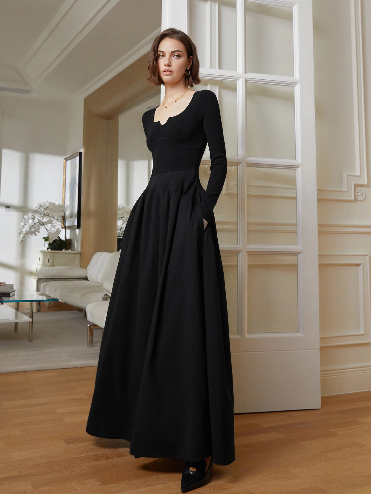 Sophie | Elegantes Regenschirm-Panel Kleid