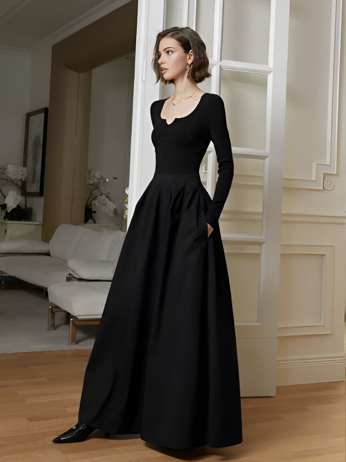 Sophie | Elegantes Regenschirm-Panel Kleid