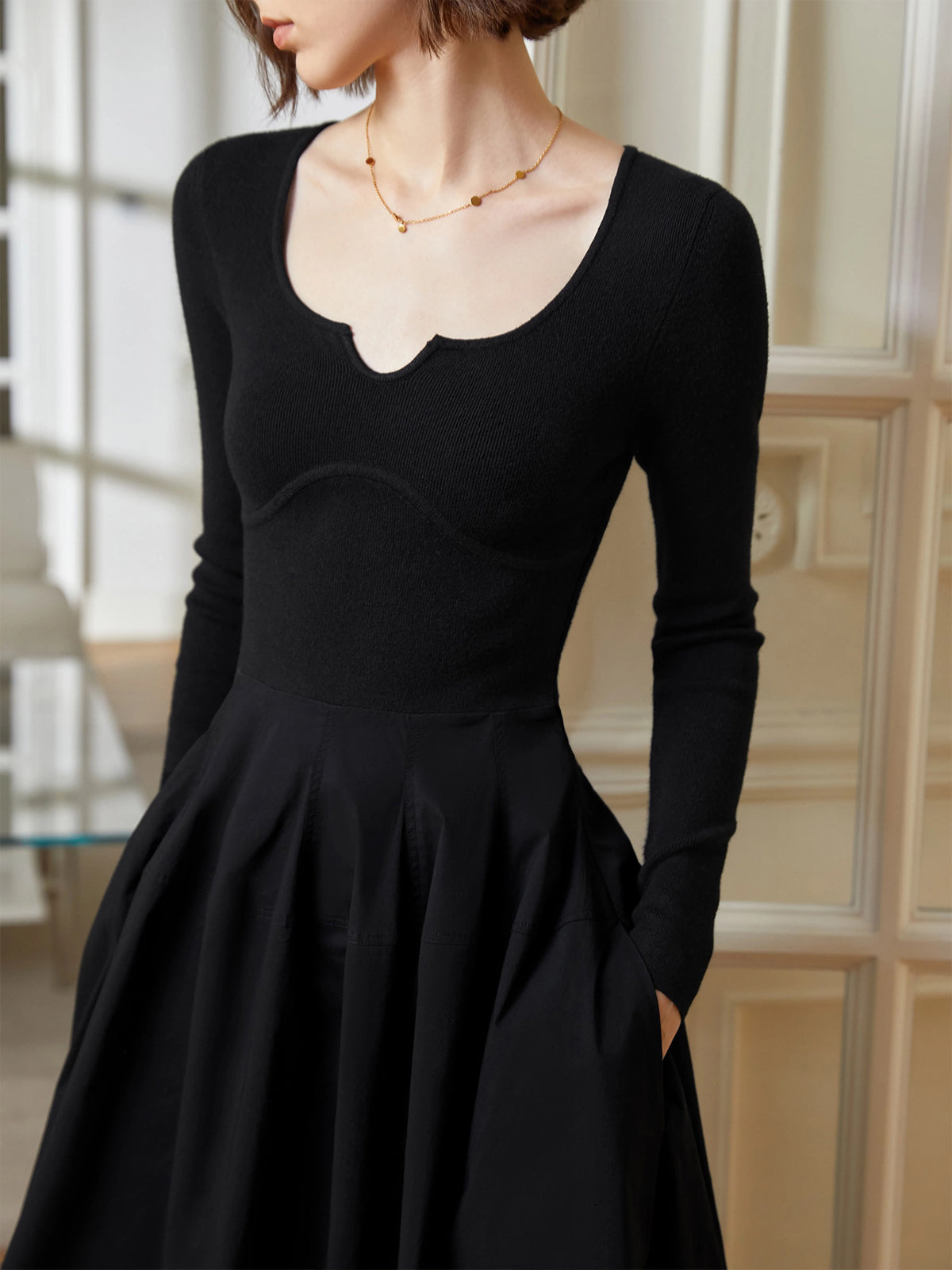 Sophie | Elegantes Regenschirm-Panel Kleid