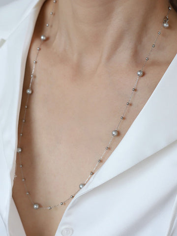 Mia | Funkelnde Kugelperlen-Quastenkette