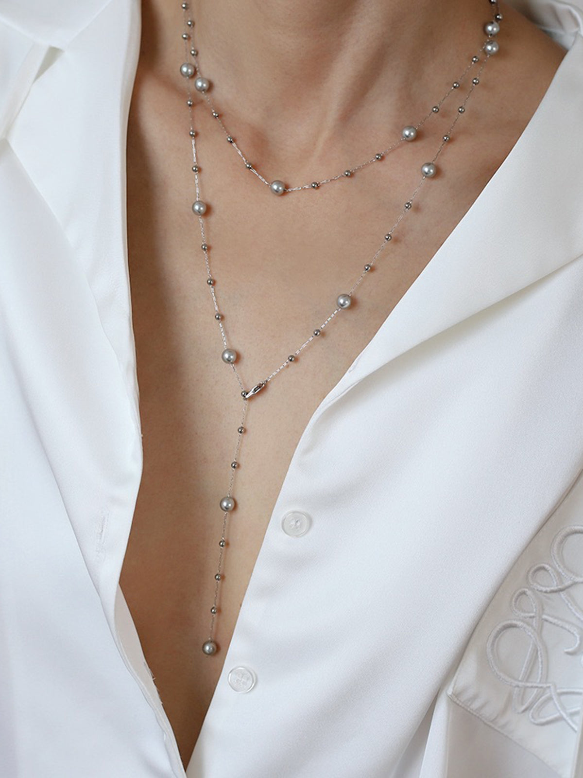 Mia | Funkelnde Kugelperlen-Quastenkette