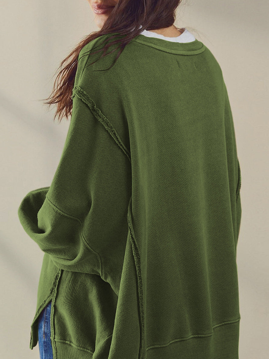 Max | Schlichtes Baumwoll-Split-Sweatshirt