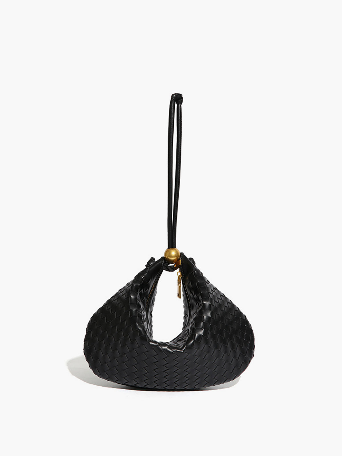 Laura | Goldene Ball Woven Zipper Dumpling Bag