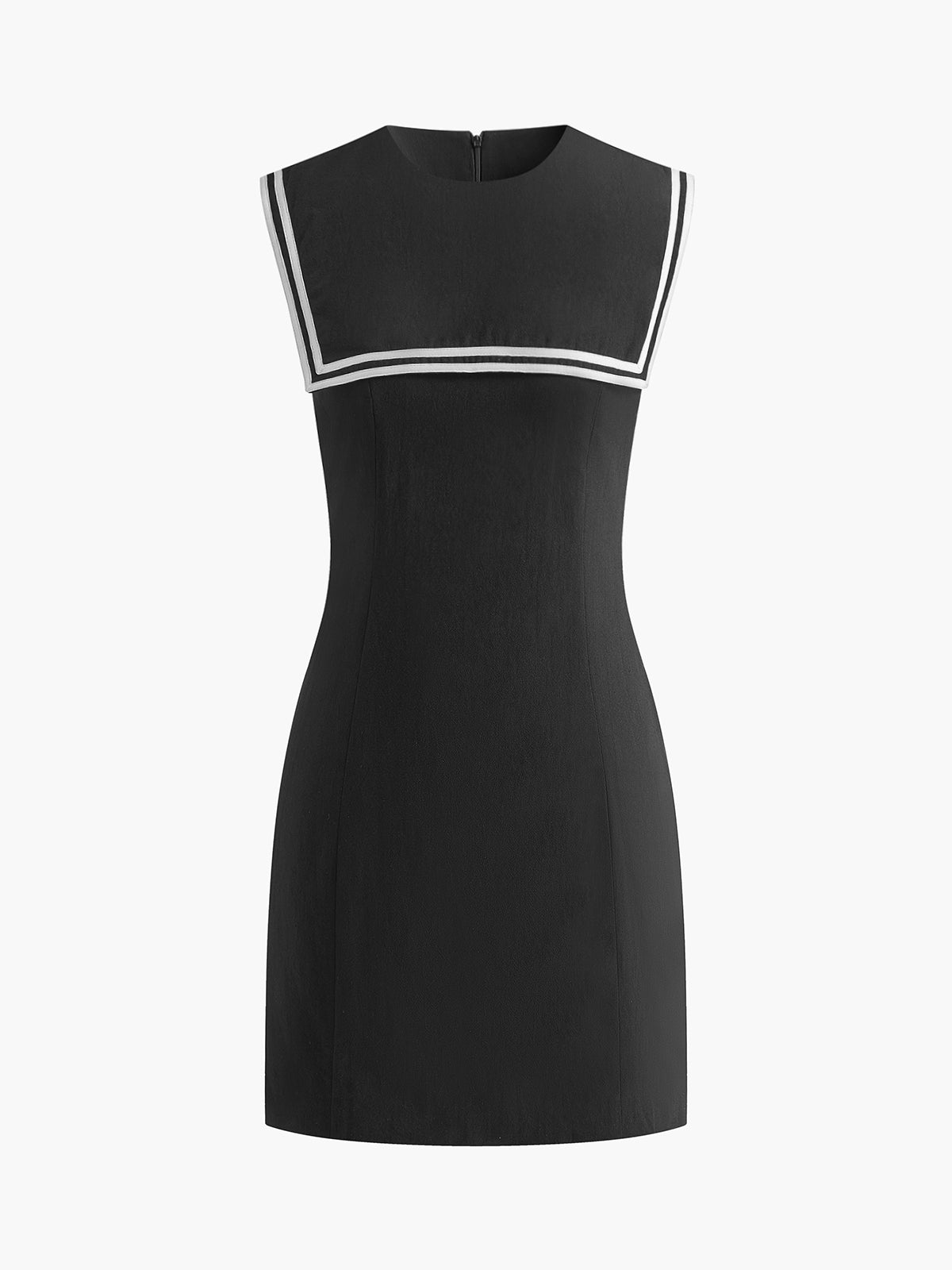 Klara | Kurzkleid aus Baumwolle und Leinen mit Kontrastbesatz