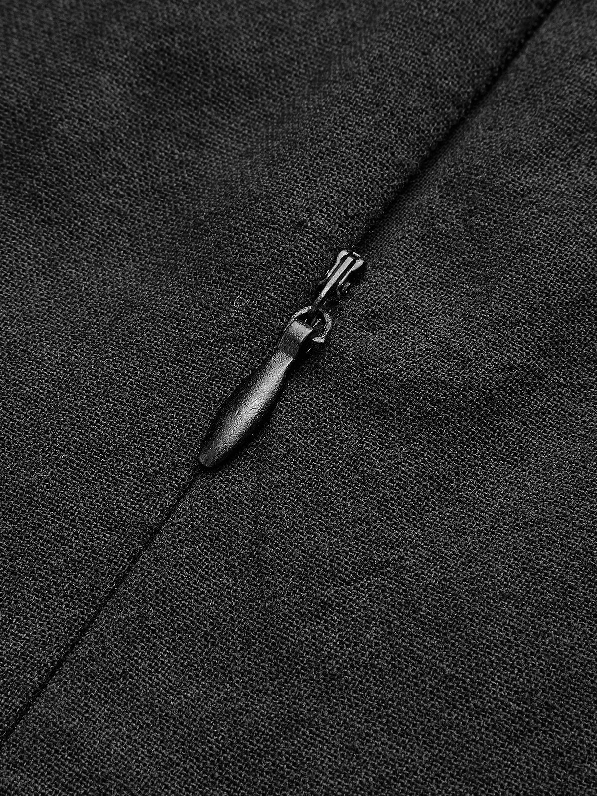 Klara | Kurzkleid aus Baumwolle und Leinen mit Kontrastbesatz