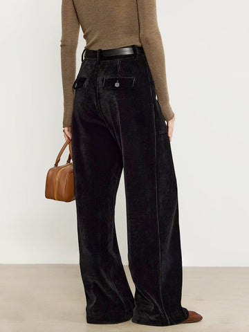 Leonie | Lässige Corduroy Draped Pants ohne Gürtel