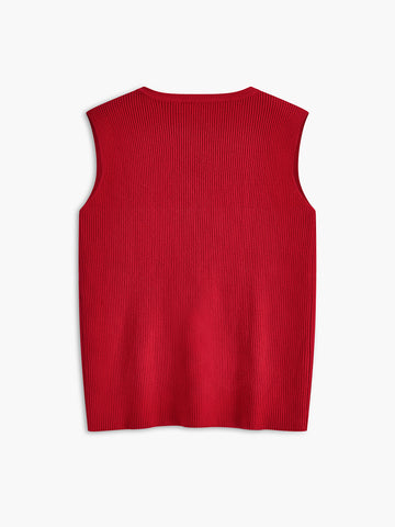 Anna | Ärmelloser Pullover mit Bindekragen