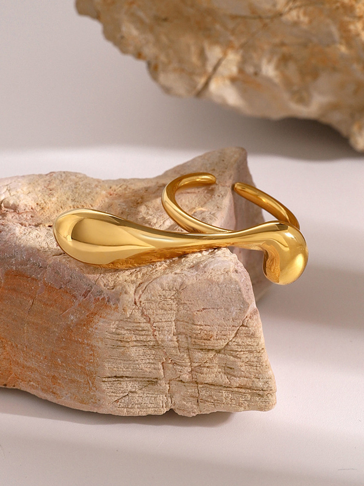 Elias | Unregelmäßiger Wassertropfen Offener Ring