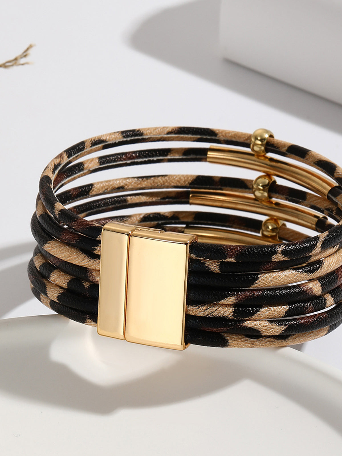 Clara | Leopardenmuster Magnetverschluss Armband