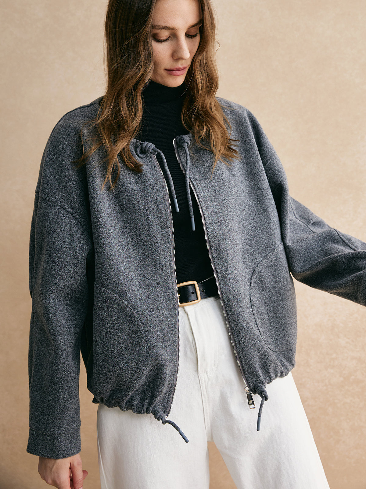 Lisa | Lässige Kordelzugjacke mit Reißverschluss